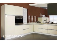 High Gloss Kitchen Cabinets in Milky White